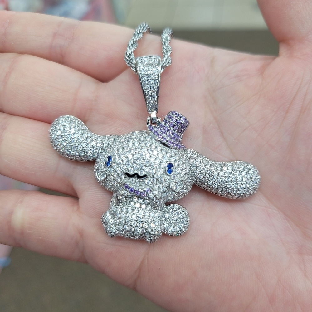 Brand New Cinnamoroll Stainless Steel Rhinestone Necklace